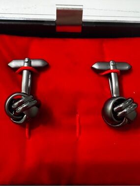 Gunmetal Knot Cufflinks - Men's Accessories